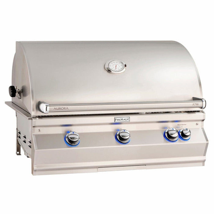 Fire Magic 36" 3-Burner Aurora A790i Built-In Gas Grill w/ Analog Thermometer - A790i-7EAN-W - Stone and Heat