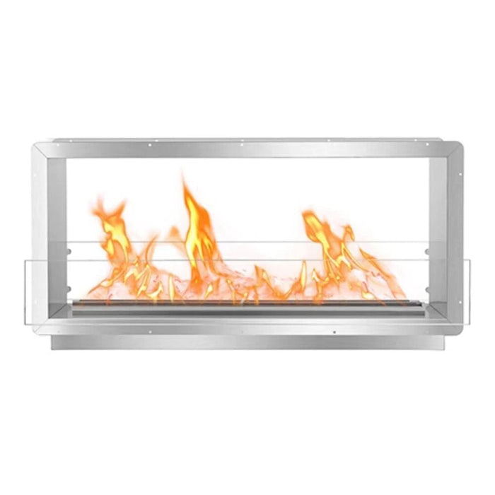 THE BIO FLAME XL SMART FIREBOX DS 53-INCH SEE-THRU ETHANOL FIREPLACE (BF-FB-DS-XL-SS-RCSB30 / BK-RCSB30) - Stone and Heat
