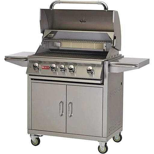 Bull 30" 4-Burner Angus Gas Grill Complete Cart with Rear Infrared Burner - 44000/1 - Stone and Heat
