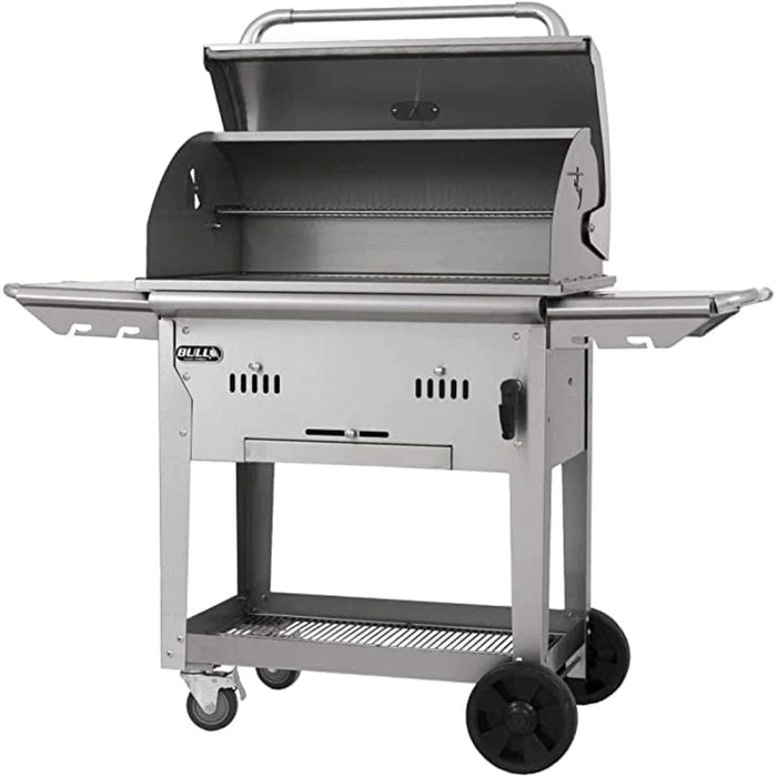 Bull 30" Stainless Steel Bison Charcoal Grill Complete Cart - 88000 - Stone and Heat