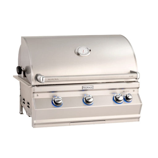 Fire Magic 30" 3-Burner Aurora A540i Built-In Gas Grill w/ Analog Thermometer - A540i-8LAN/8LAP - Stone and Heat
