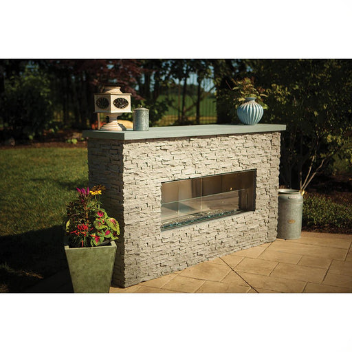 RCS Cedar Creek - 48" Outdoor Gas Fireplace (RFP48LECONLED) - Stone and Heat